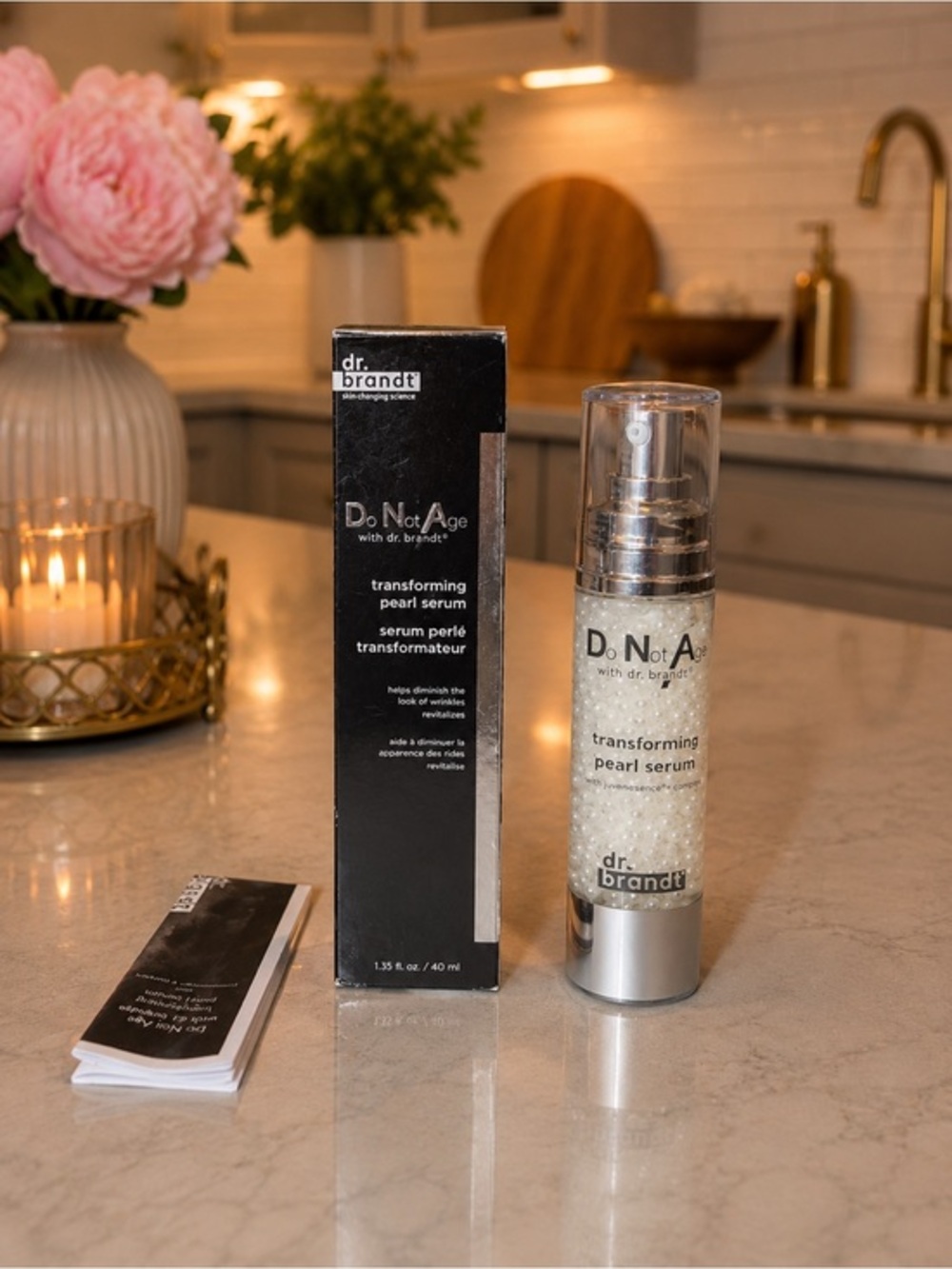 Dr. Brandt Pearl-Infused Serum Sample - Pearl White & Silver Accents